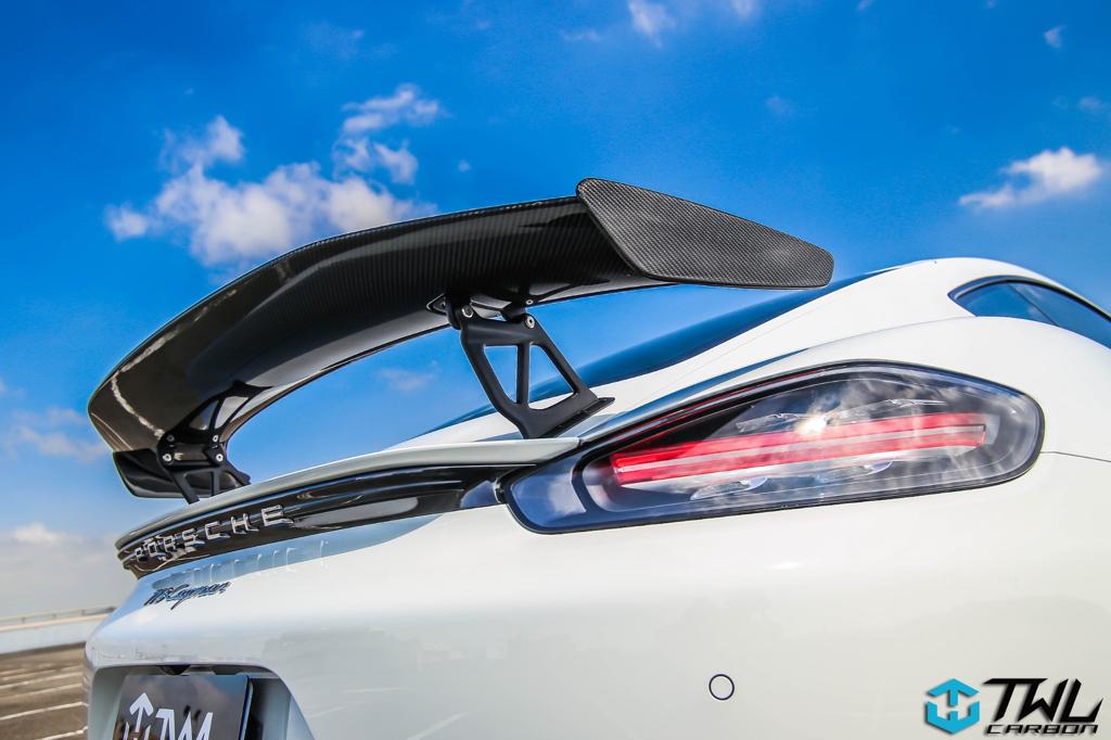 Porsche 718 ｜ 碳纖維 981 GT4 樣式大尾翼｜Cayman 抽真空碳纖維輕量化